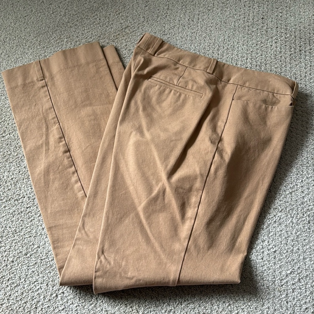 The Limited Signature Stretch cotton blend tan pants Sz 12R mid rise straight